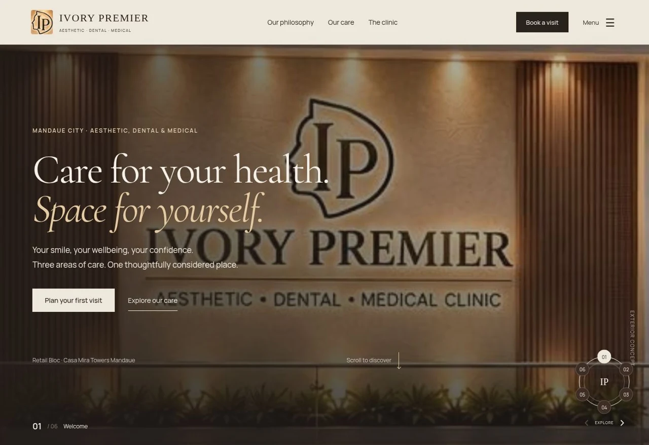 Desktop preview of the Ivory Premier website built by Kriv